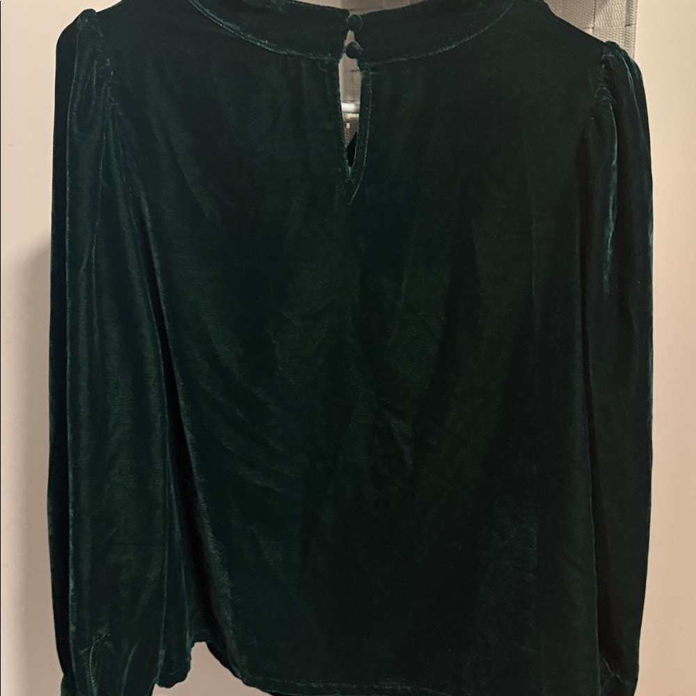 Rachel Zoe Elegant Green Velvet Women's Top - Picture 3 of 4
